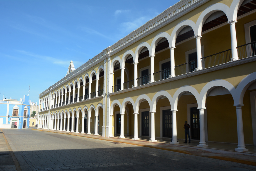 Mexico, Campeche, Museo el Palacio on the Independence Square (Plaza de la Independencia)