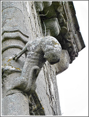 (Château de la Garaye (Taden) 22 - Tour d'escalier, détail d'un décor sculpté