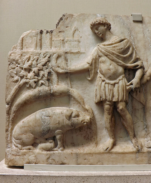 Detail of The Arrival of Aeneas and the Trojans in Italy in the British Museum, May 2014
