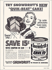 Snowdrift Shortening Ad, 1953