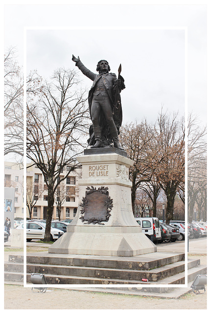 Lons-le Saunier (39) 23 décembre 2015. Monument Rouget-de-Lisle, né dans cette ville en 1760 et auteur de La Marseillaise.