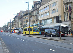 DSCF7370 Rush hour buses in Princes Street, Edinburgh - 8 May 2017