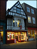 half-timbered charity shop