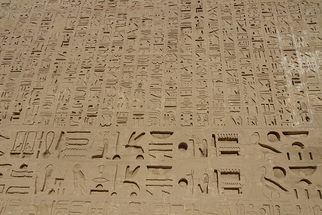 Hieroglyphs At Medinat Habu Temple