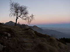 Sunset from the the trail that climbs to Sanctuary of St. Bernard of Trivero, Biella