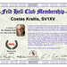 Feld Hell Club membership certificate