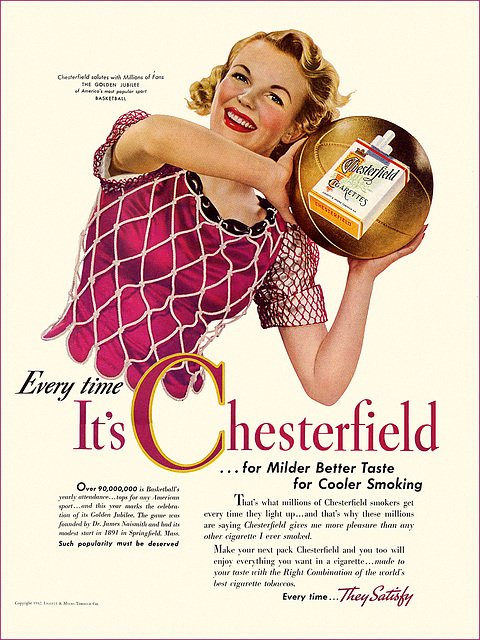 Chesterfield Cigarette Ad, 1942