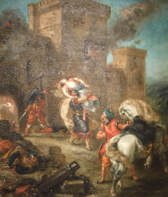 Detail of The Abduction of Rebecca by Delacroix in the Metropolitan Museum of Art, January 2019