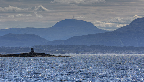 Mt. Reinsfjellet seen from the sea.