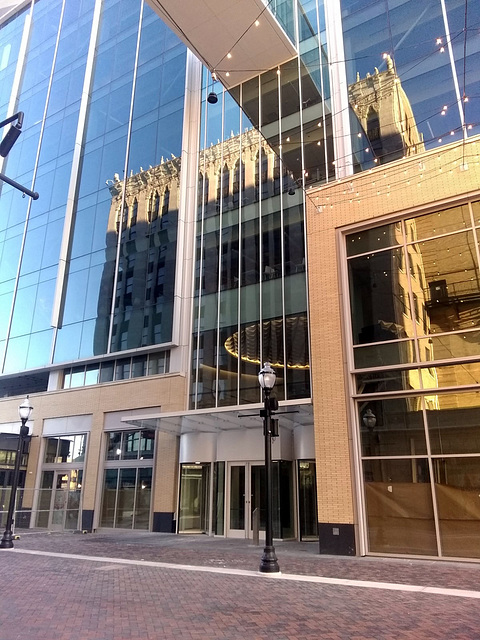 Reflection of the Fox Theater in Detroit, Michigan