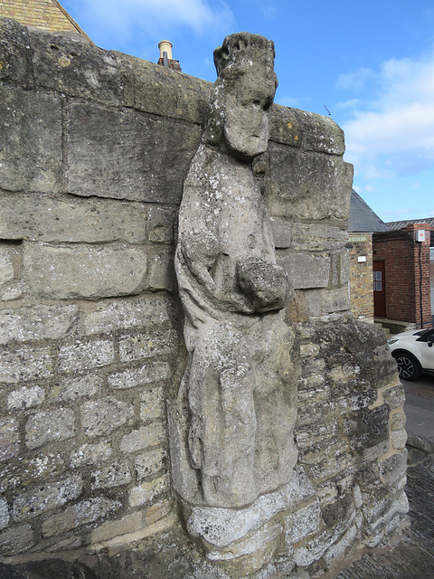 croyland abbey church c13 sculpture from west front, now on triangular bridge, crowland, lincs (1) croyland abbey church c13 sculpture from west front, now on triangular bridge, crowland, lincs (1)