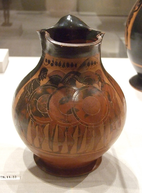 Terracotta Oinochoe (Chous) Attributed to the Amasis Painter in the Metropolitan Museum of Art, January 2011