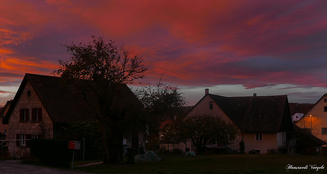 Abendrot im Klettgau Schaffhausen