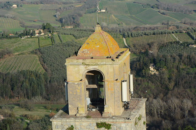 Italy, San Gimignano, The Top of Torre Rognosa from the Top of Torre Grossa