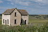 abandoned house with fence