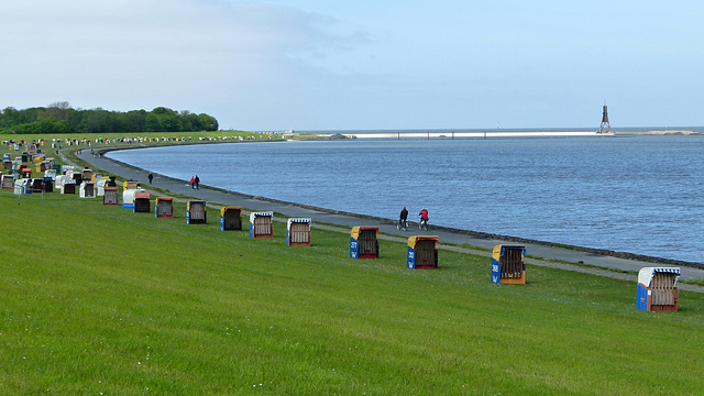 Grünstrand Cuxhaven mit Kugelbake