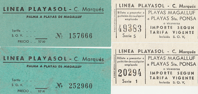 Empresa Catalina Marques bus tickets 1970 and 2000