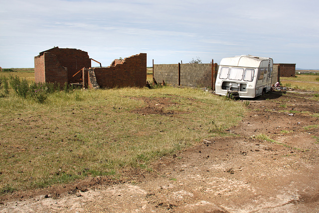 Derelict airfield buildings