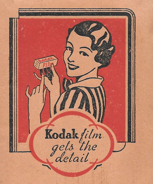Kodak Verichrome small neg case Lady holding film carton