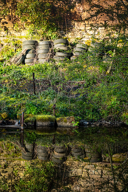 Canal reflection portrait