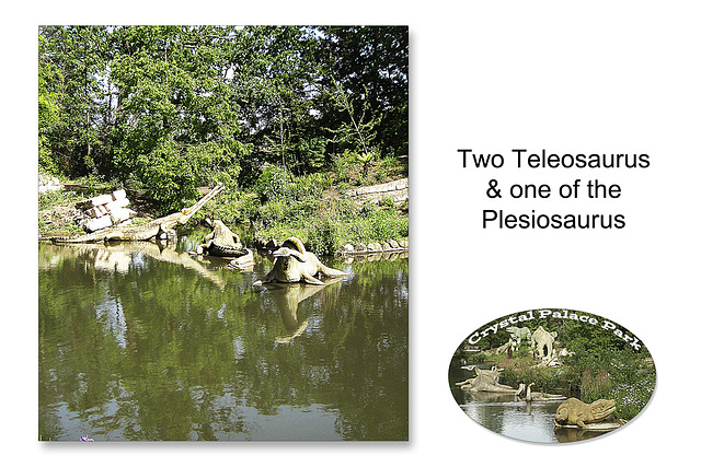 Teleosaurus & Plesiosaurus - Crystal Palace Park - 24.7.2008