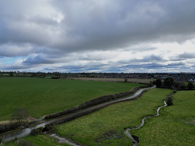 Grey clouds over Gnosall