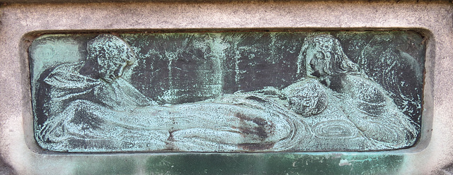 brompton cemetery, london,horace lot brass, +1896, tomb with bronze relief by arthur young