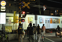 At a railroad crossing