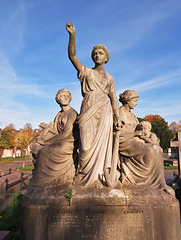 brompton cemetery, london,john mutton, +1916 and family, with faith, hope and charity above