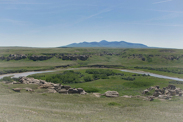 a horsehoe bend in the Milk River