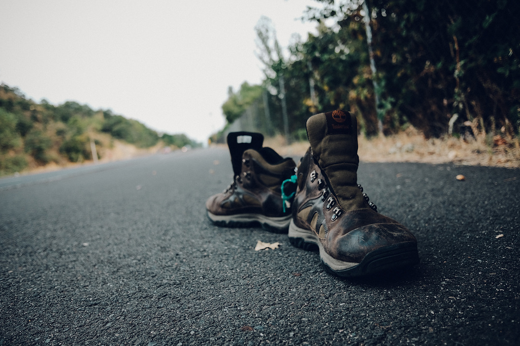 Abandoned shoes on the Bike Path