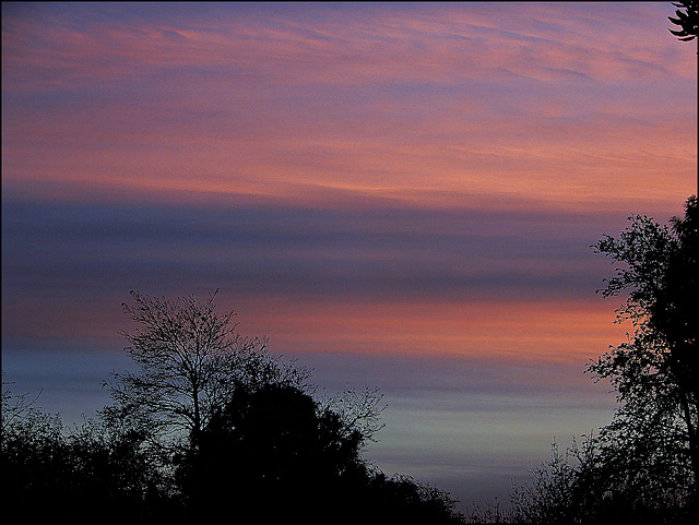 au coucher du soleil