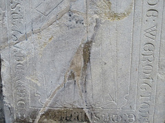 croyland abbey church, crowland, lincs (40) c14 incised tomb slab to mason william wermington