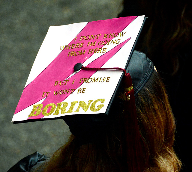 Many students decorate their mortarboards