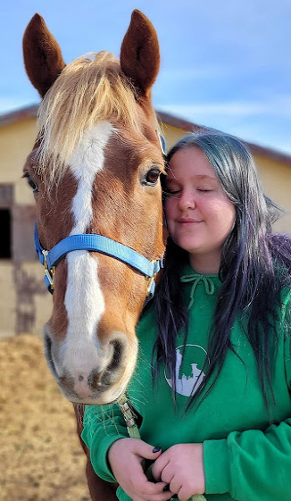 A girl and a horse