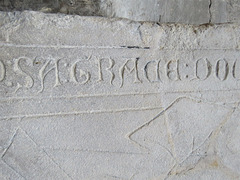 croyland abbey church, crowland, lincs (33) c14 incised tomb slab to mason william wermington