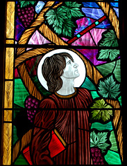 Detail of Blore Memorial Window (2008), St Leonard's Church, Ipstones, Staffordshire