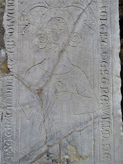 croyland abbey church, crowland, lincs (36) c14 incised tomb slab to mason william wermington