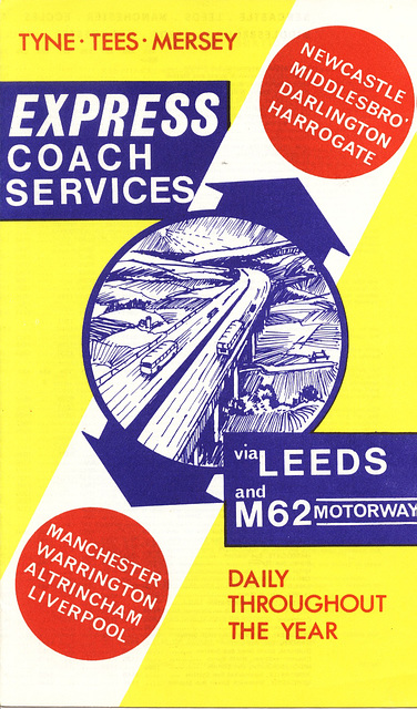 Tyne Tees Mersey service timetable leaflet cover 1972 Tyne Tees Mersey service timetable leaflet cover 1972