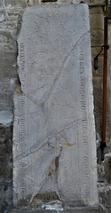 croyland abbey church, crowland, lincs (37) c14 incised tomb slab to mason william wermington