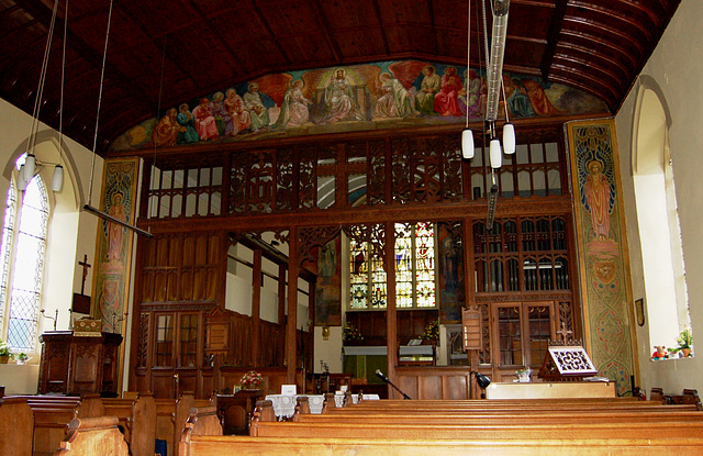 James Eadie Reid decoration in chancel of Saint Leonard's Church, Ipstones, Staffordshire