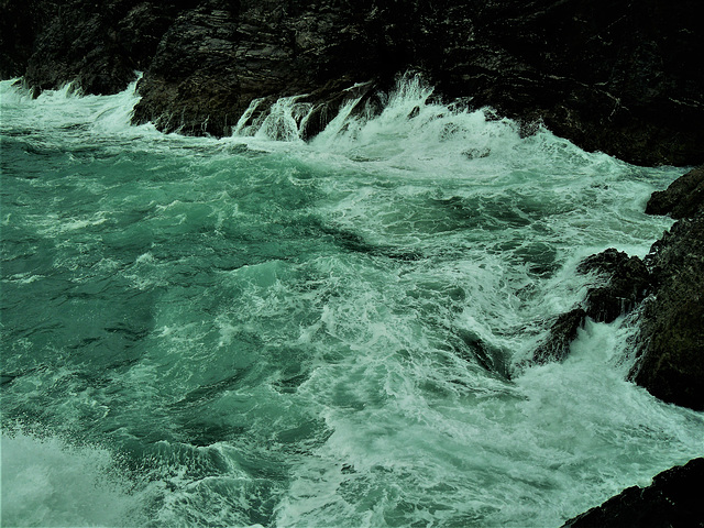 Where sea and cliff meet