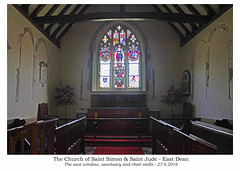 St Simon & St Jude east window sanctuary & choir 27 6 2016