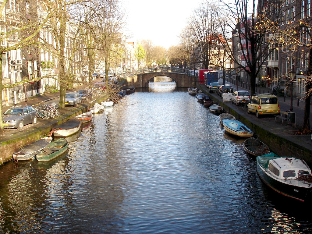 Rising dusk by the canal