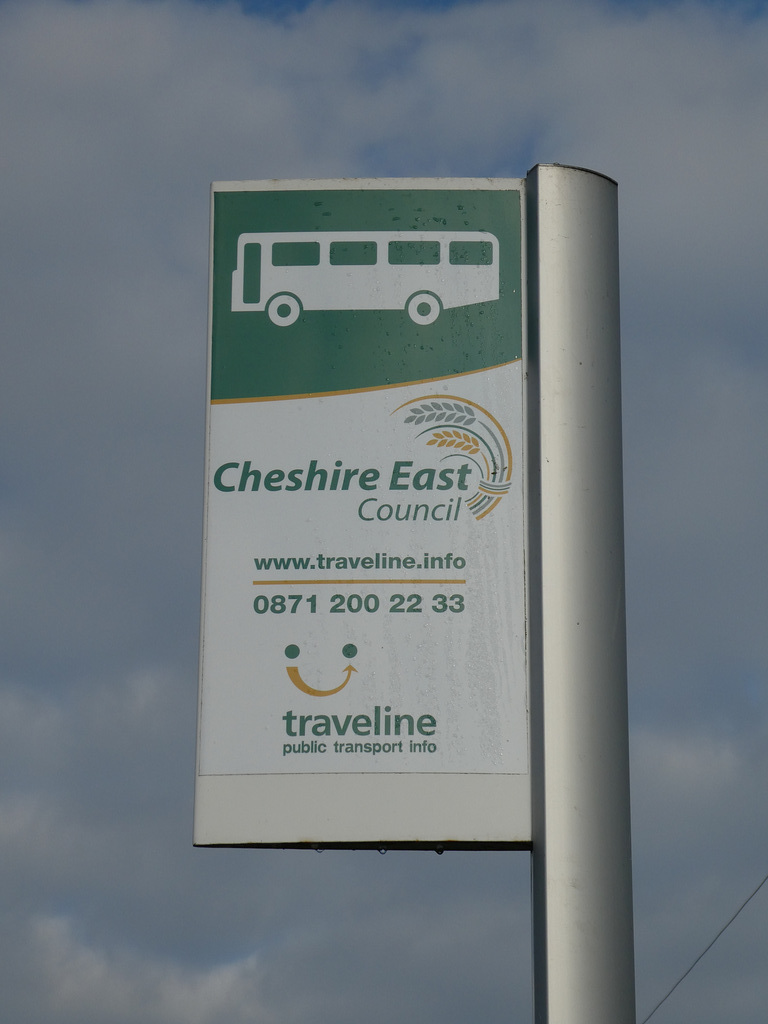 Cheshire East Council bus stop in Wilmslow - 28 Mar 2019 (P1000773)