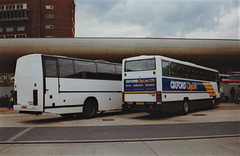 Coaches at Heathrow Airport Central Bus Station – 2 Jul 1996 (320-11A)