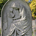 brompton cemetery, london,mourner on c19 gravestone