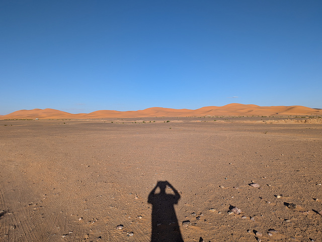 L'ombrage du photographe de dunes