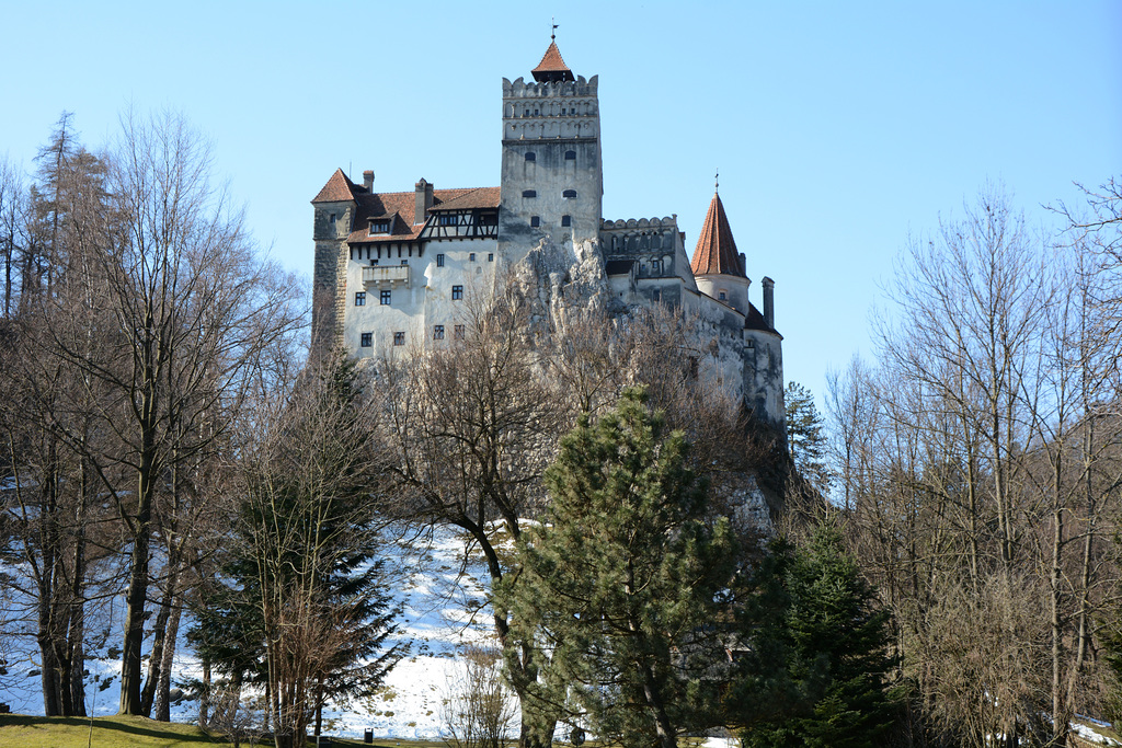 Romania, Brașov, Bran Castle from the West