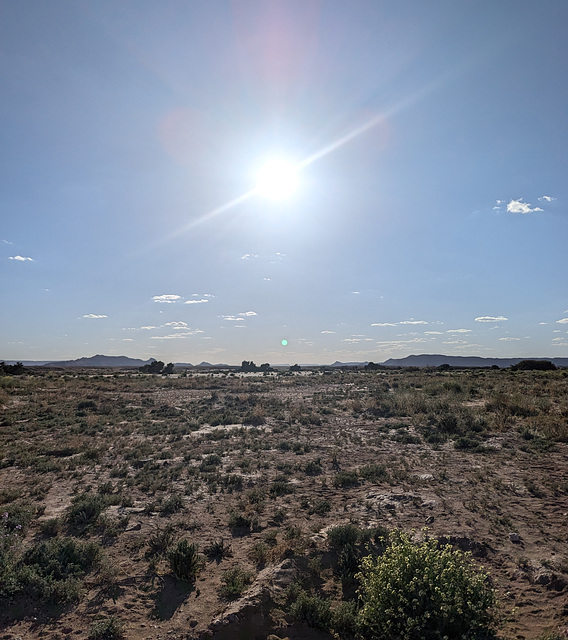 Rayons de soleil désertique.